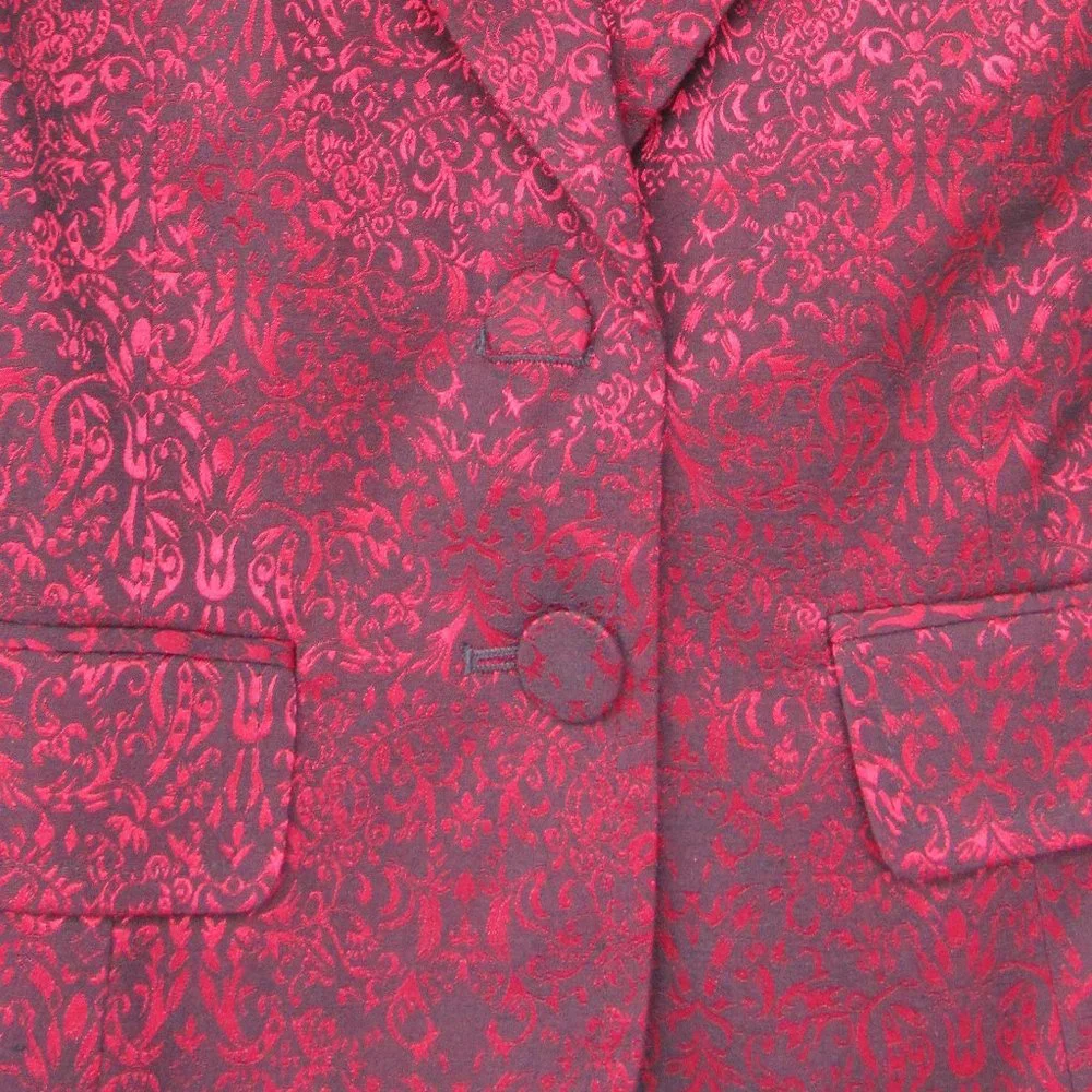 Last Chance NWT VINTAGE red & black print with shimmer blazer - Picture 13 of 16